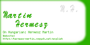 martin hermesz business card